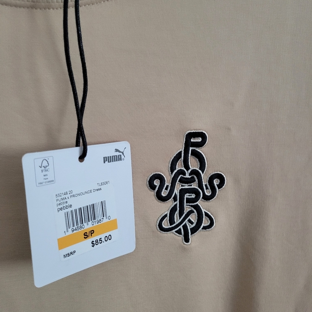 Puma x PRONOUNCE Shirt Dress PUMAPUNKU Sequin Embroidery Logo Size Small NWT - Picture 2 of 9